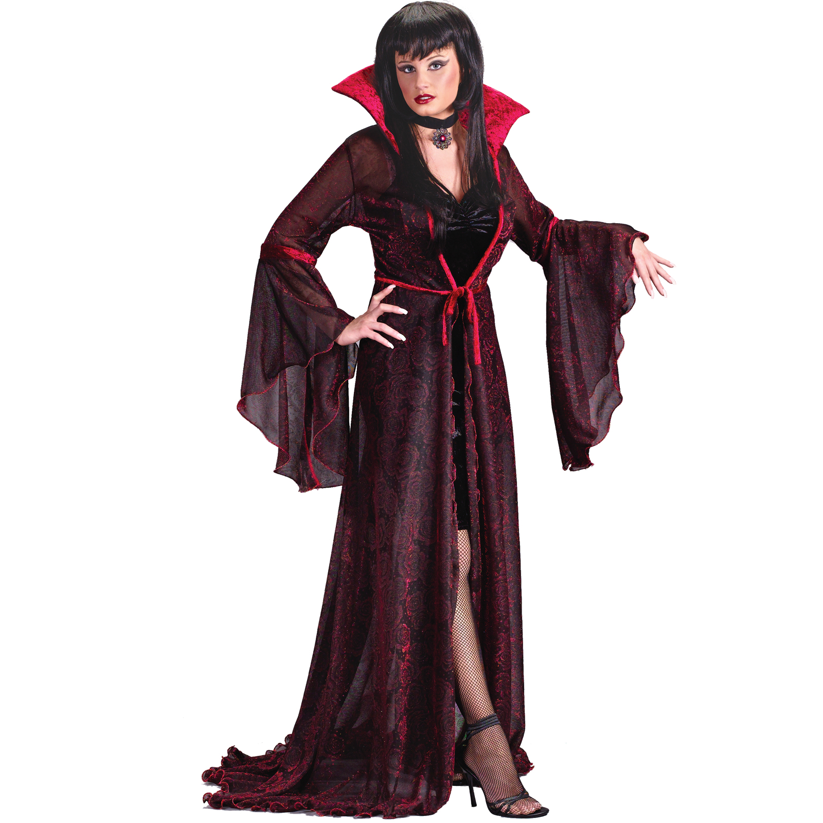 Fun World Women's Goth Rose Adult Costume - S/M