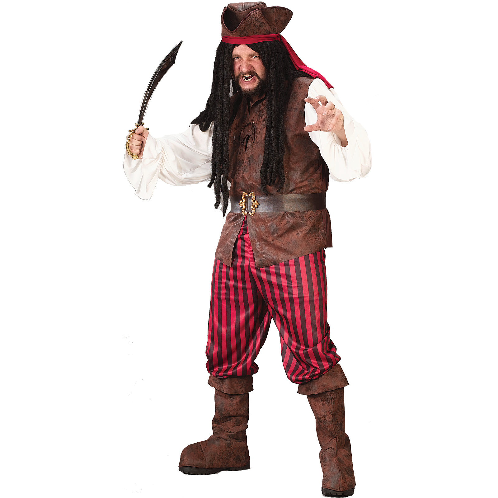 Fun World Men's High Seas Buccaneer Man Plus Adult Costume - 50-52