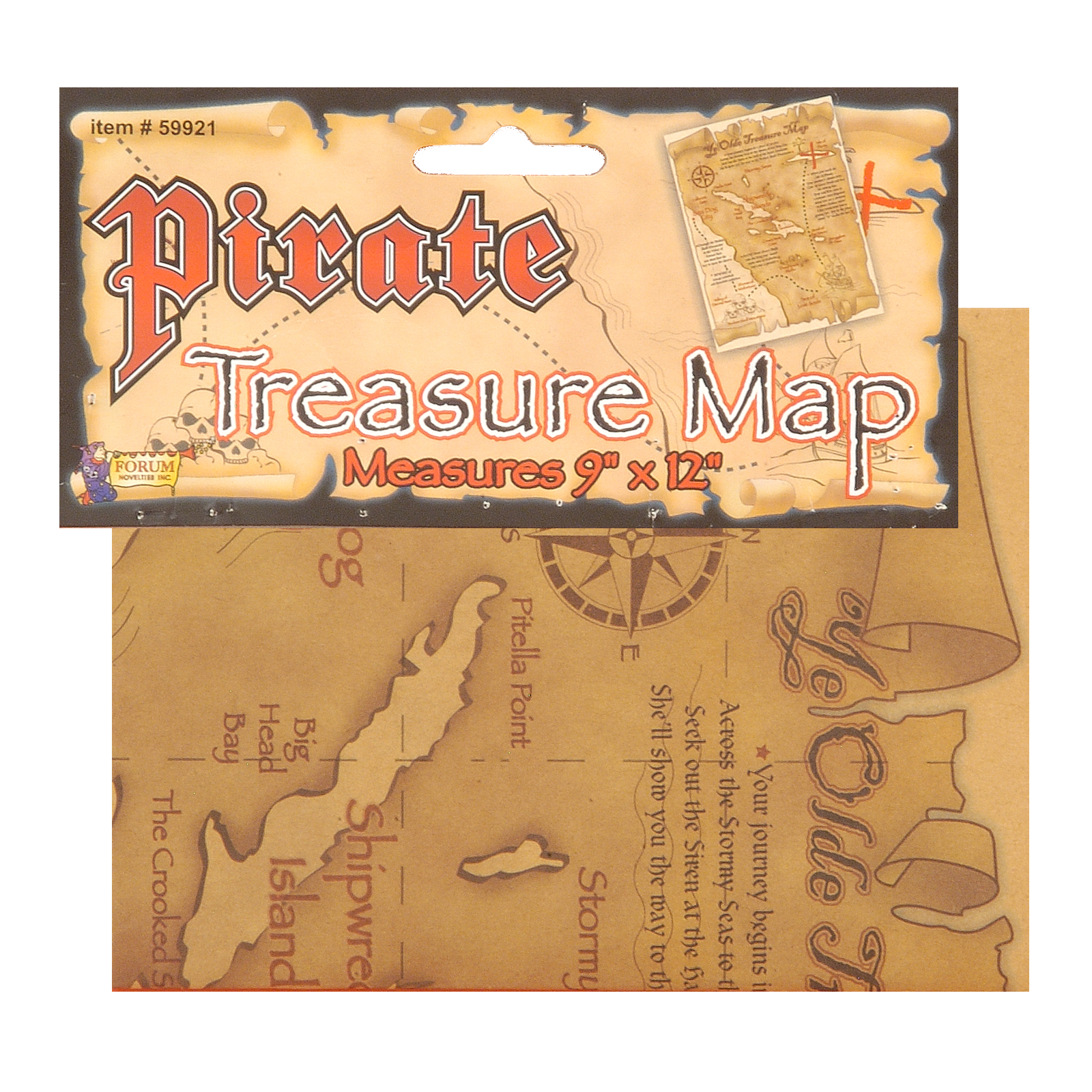 Forum Novelties Inc Women's Pirate Map - White - One Size
