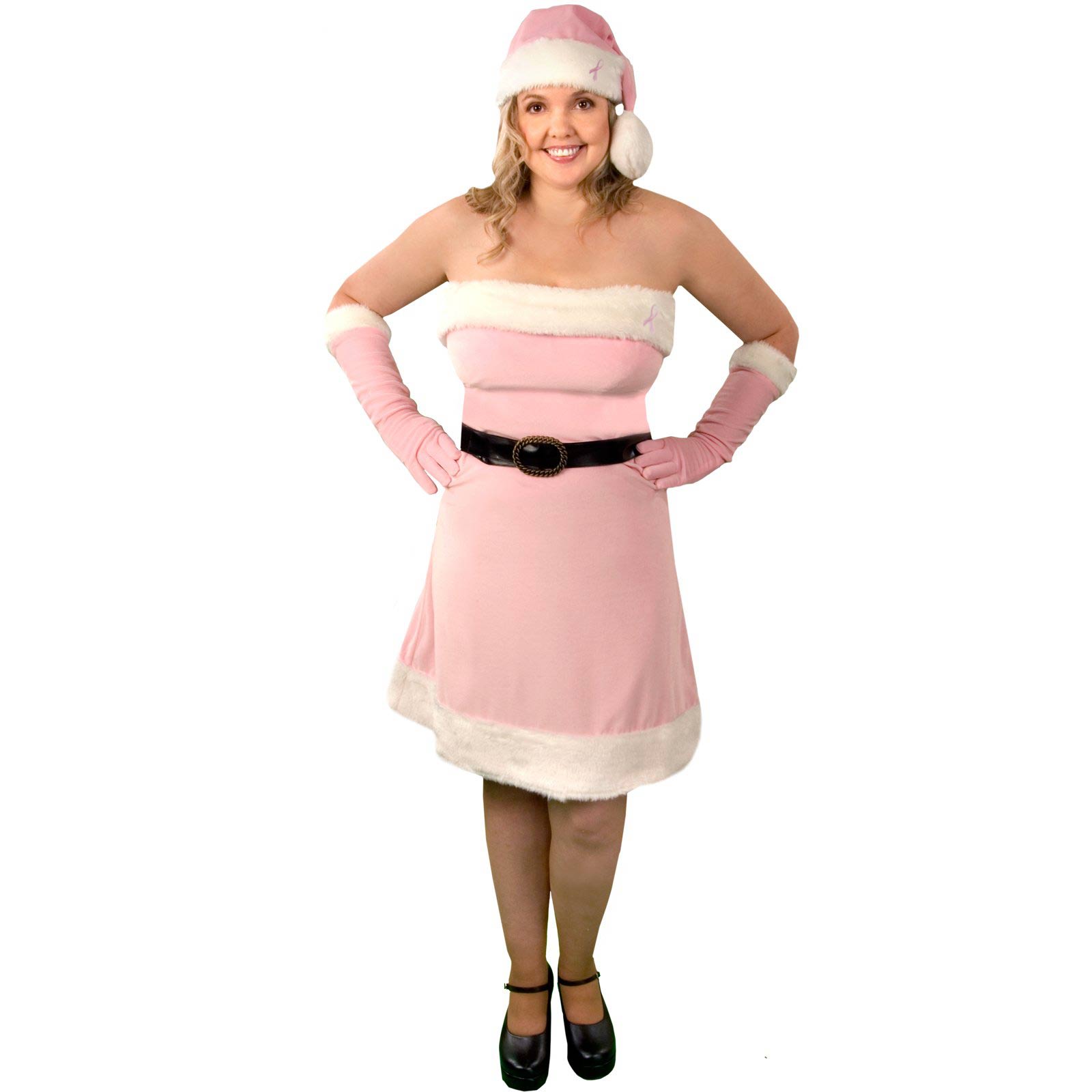 AMC Women's Pink Santa's Helper Adult Plus - Winter Holiday Classics Costume - Plus 18-22