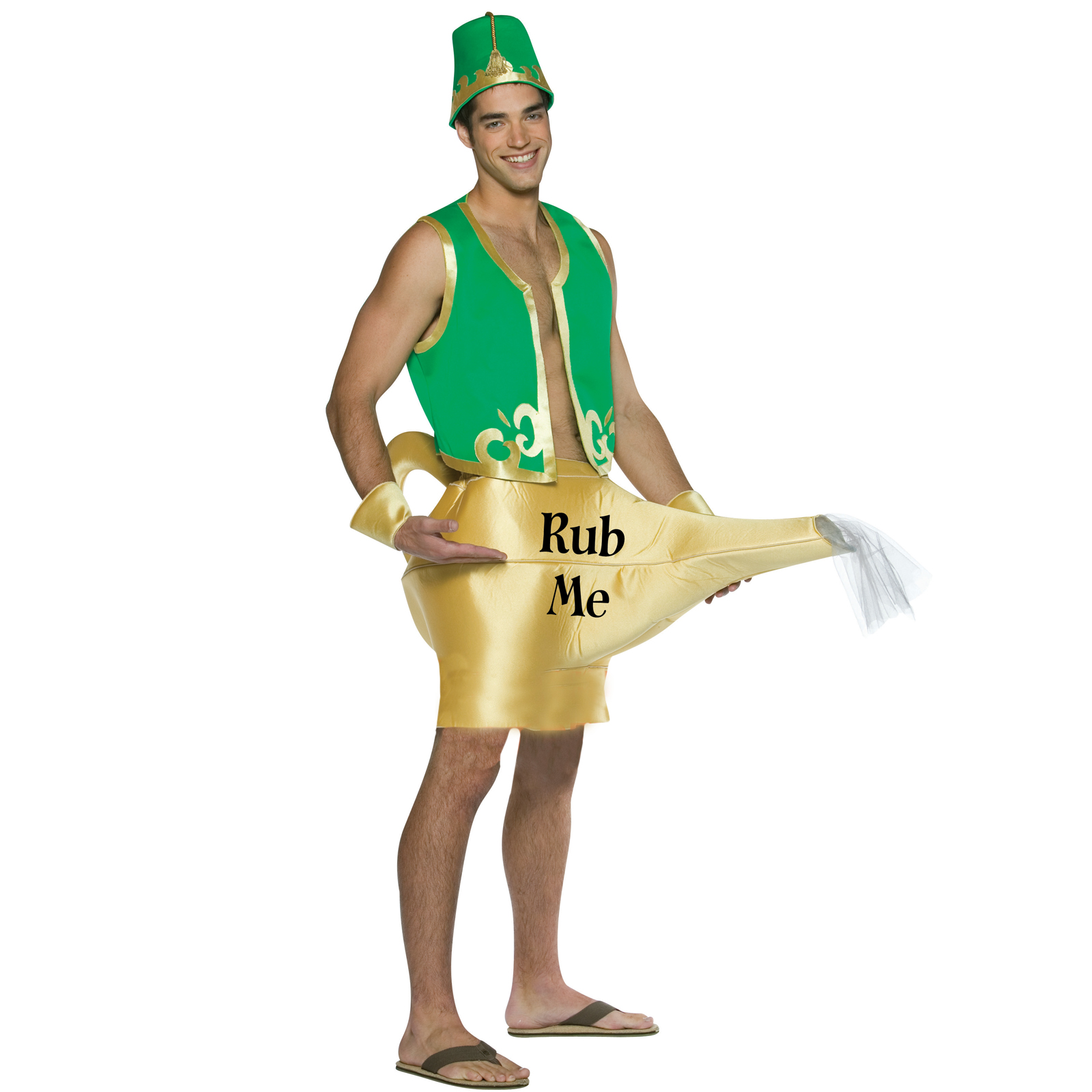 Rasta Imposta Men's Genie in the Lamp Adult Costume - Gold - One-Size