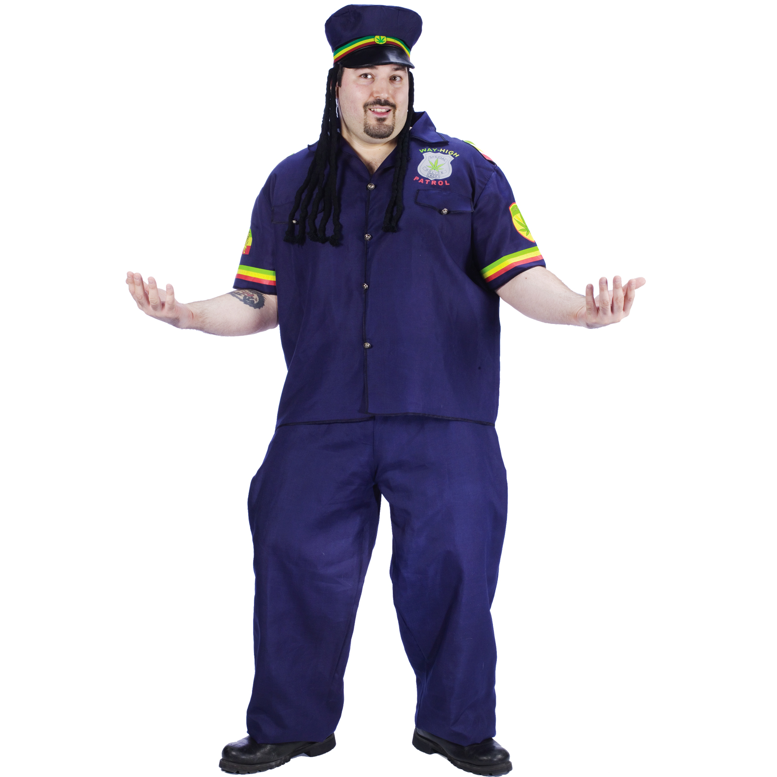 Fun World Men's Way High Patrolman Adult Plus Costume - Blue - Plus