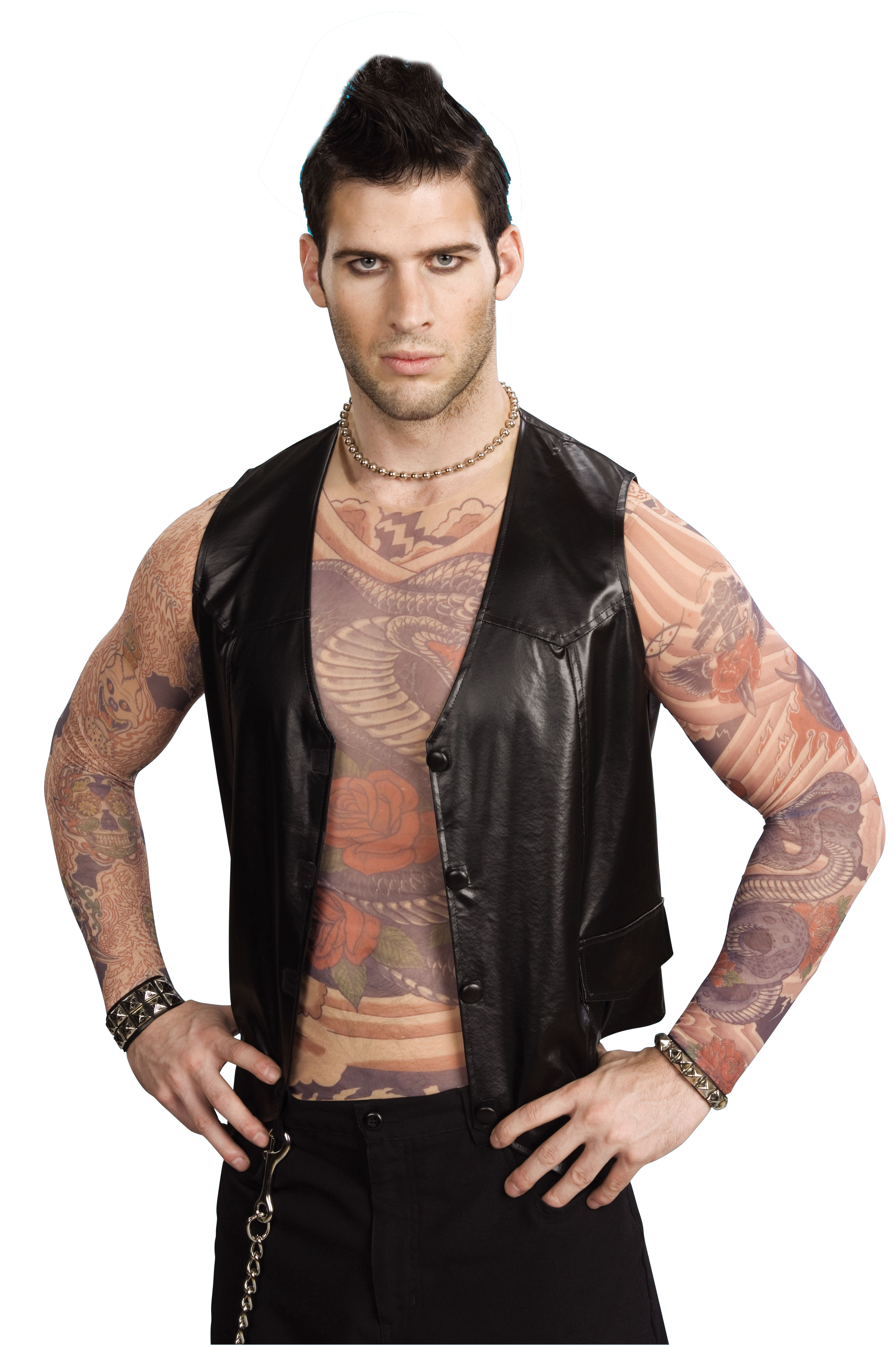 Seasons Men's Miami Ink Tattoo Shirt - Scales and Bones Adult Costume - Large