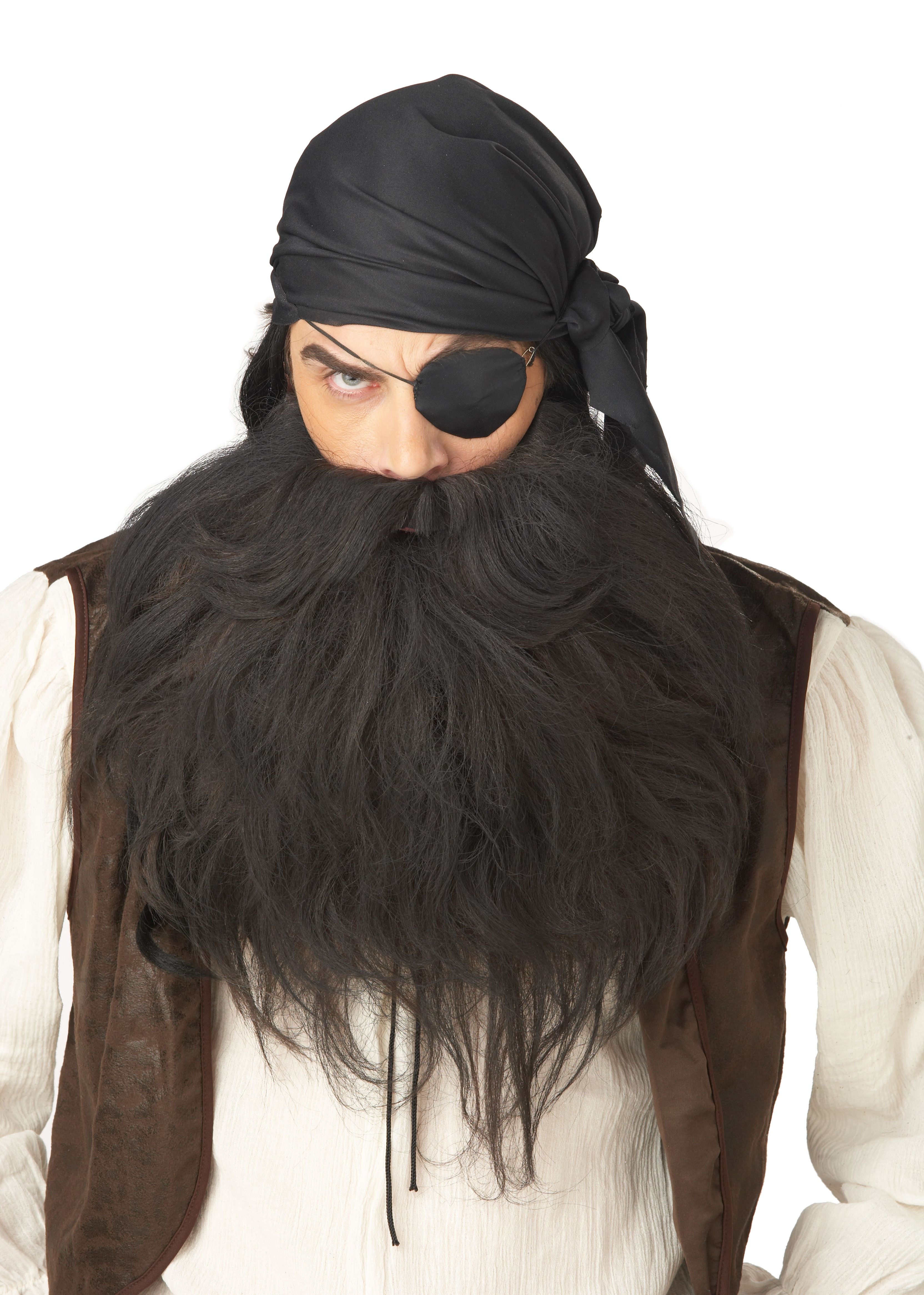 California Costume Collection Women's Pirate Beard and Moustache - Black