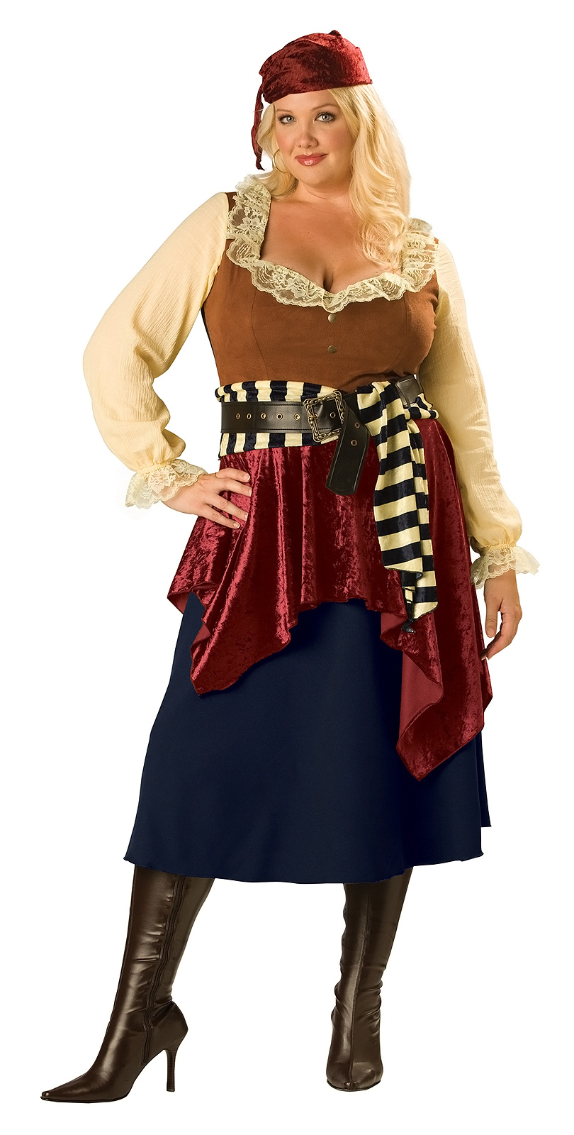 In Character Costumes Women's Buccaneer Beauty Adult Plus Costume - Blue - Plus (3X)