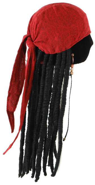 Elope Women's Pirates of the Caribbean - Jack Sparrow Adult Scarf with Dreads - One-Size