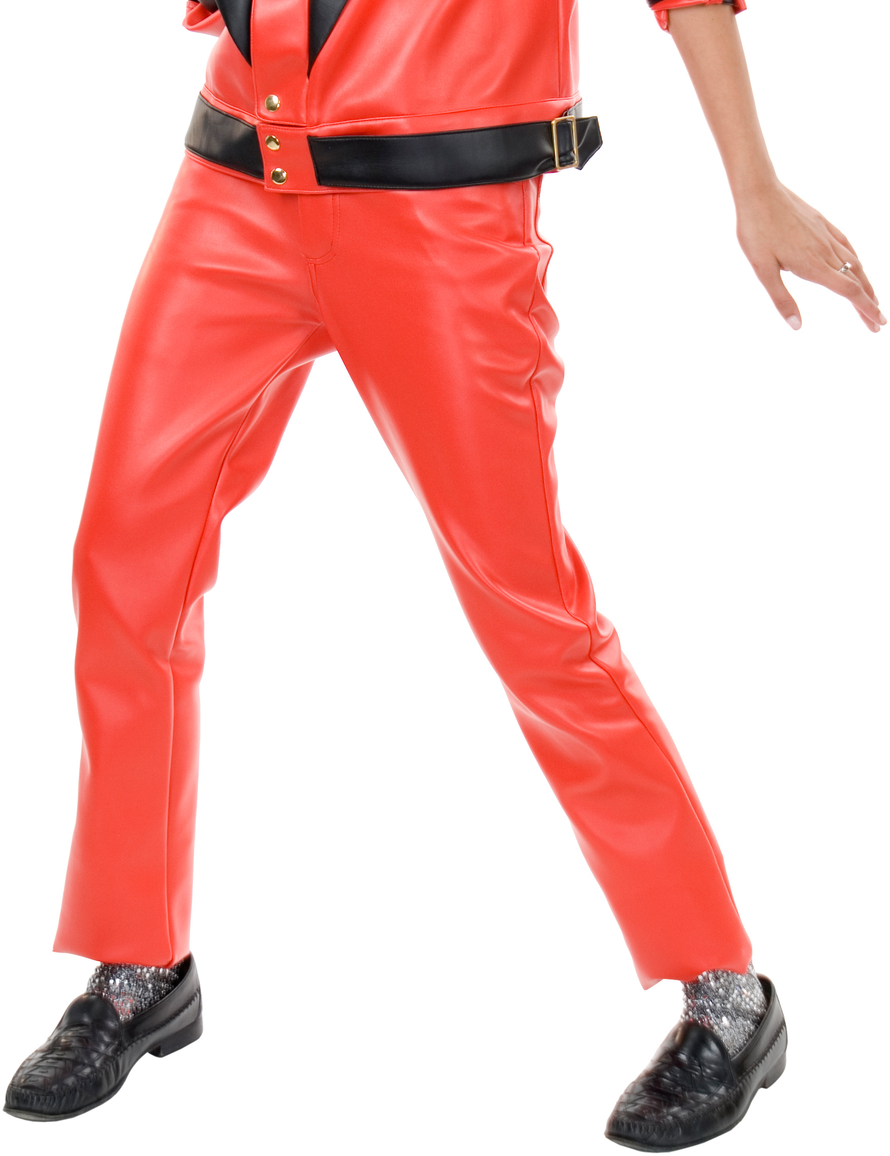 Charades Costumes Men's Red Leather Pants Adult Costume - Red - Large (36)