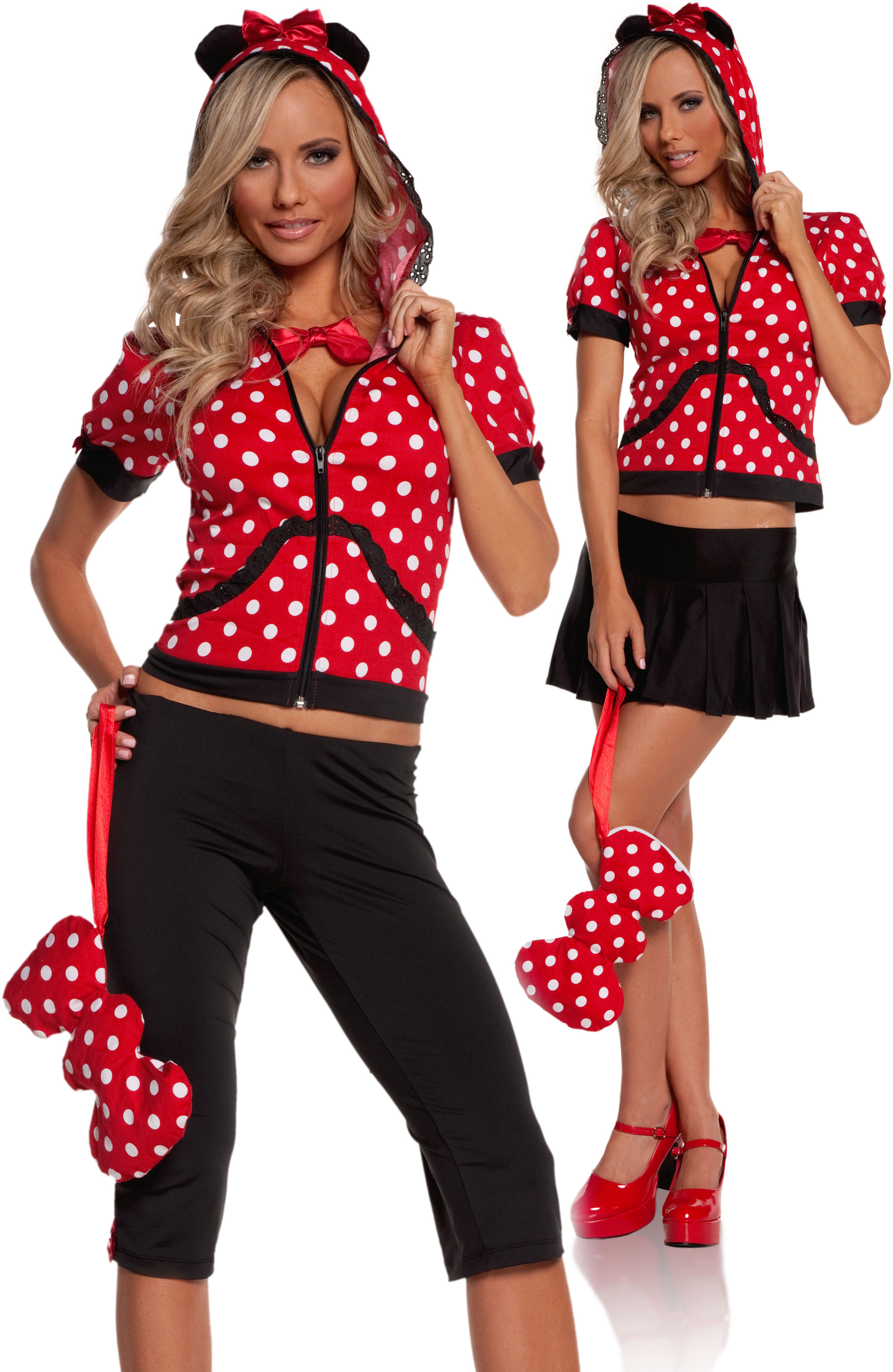 Elegant Moments Women's Miss Mouse Adult Costume - Red - Large