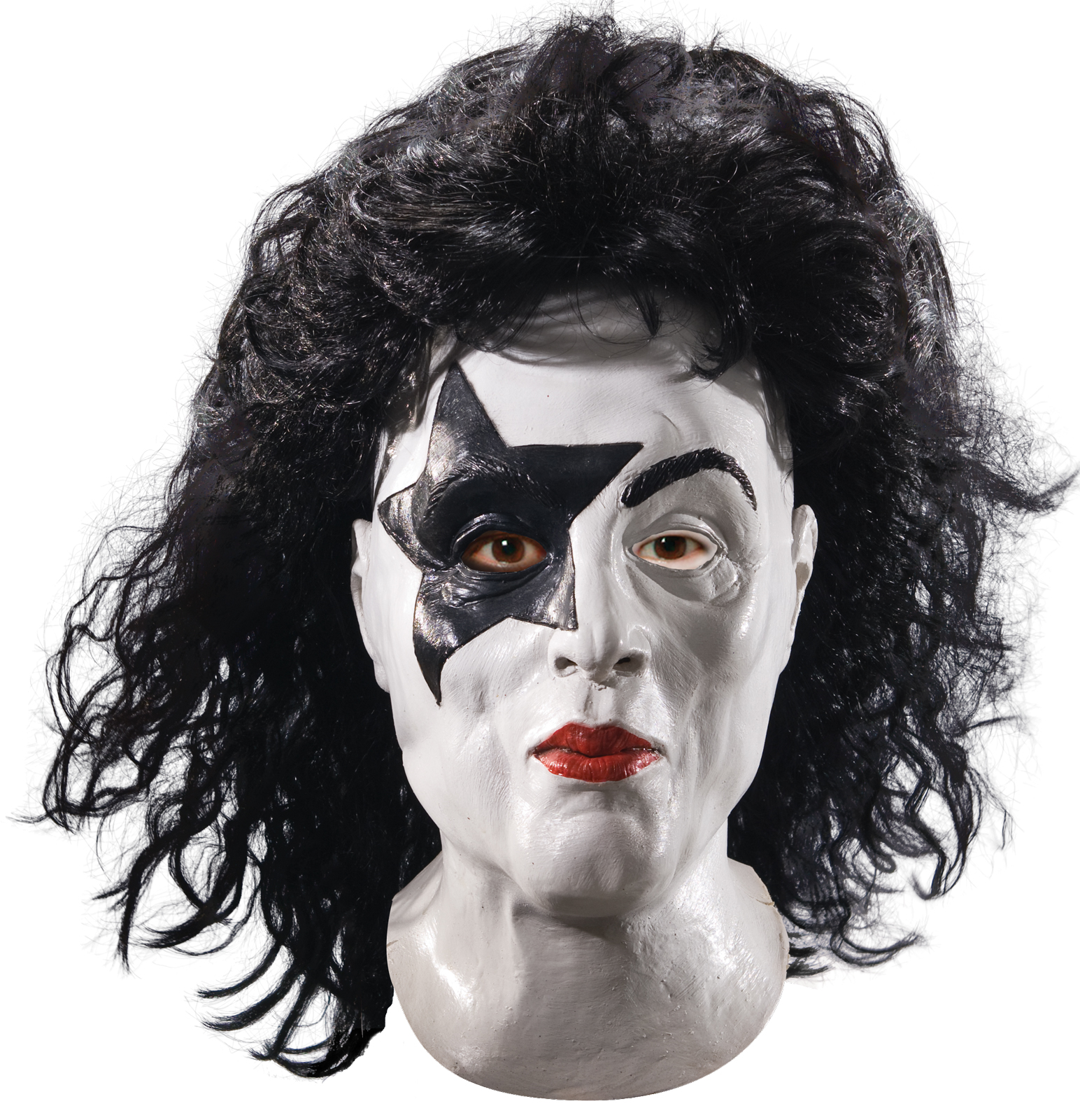 Rubie's Costume Co Women's KISS - Starchild Latex Full Mask With Hair (Adult) - Black/White - One-Size