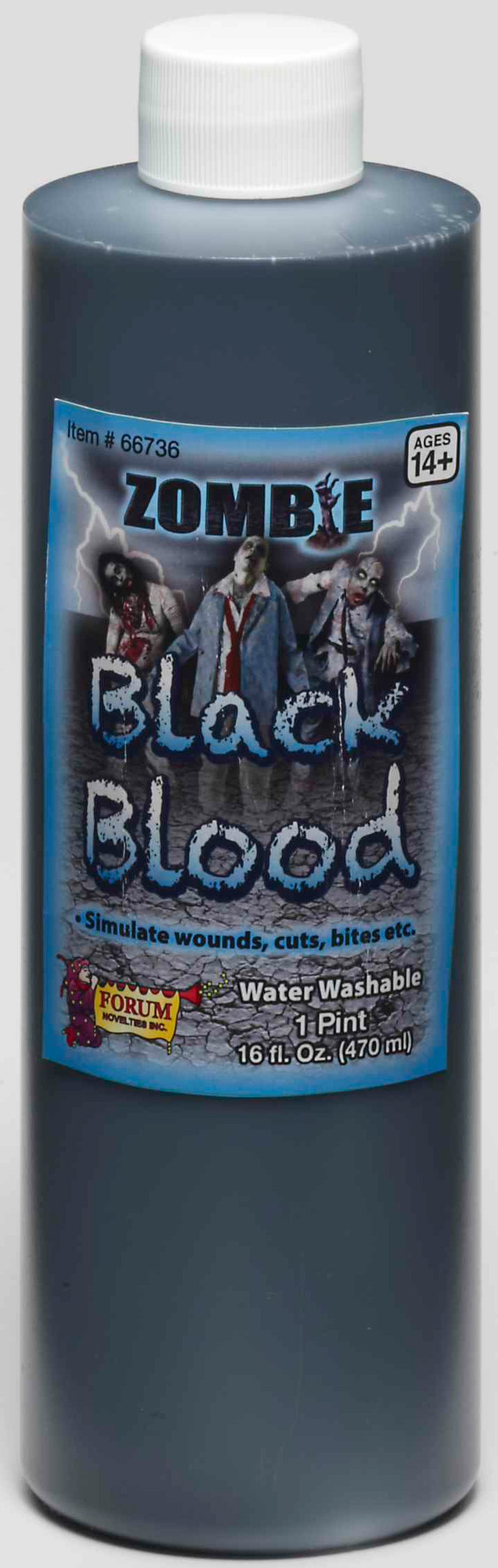 Forum Novelties Inc Women's Zombie Black Blood Pint - Black - 16 oz.