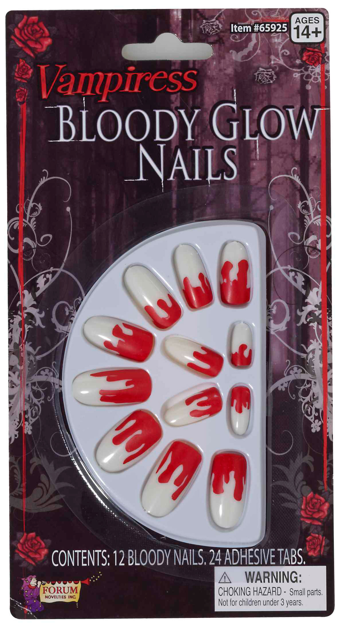 Forum Novelties Inc Women's Bloody Glo Nails Adult - Red - One-Size