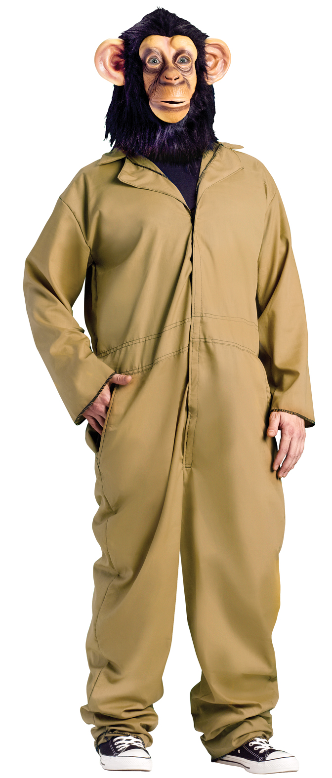 Fun World Men's Workin' Chimp Adult Costume - Tan - One-Size (Standard)