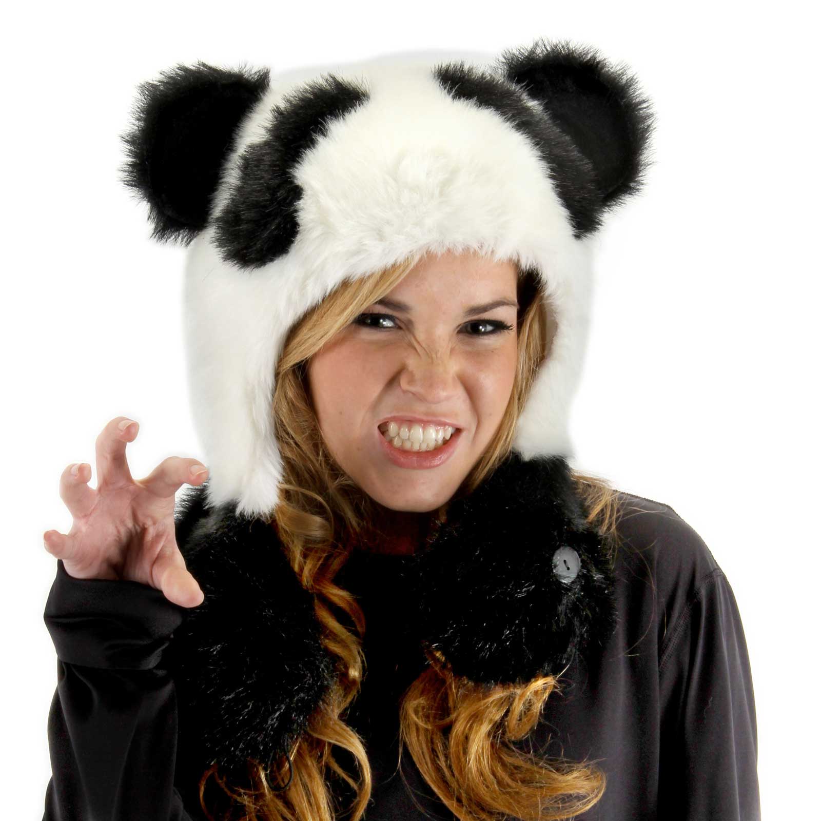 Elope Women's Panda Bear Hug Adult Hat - Black/White