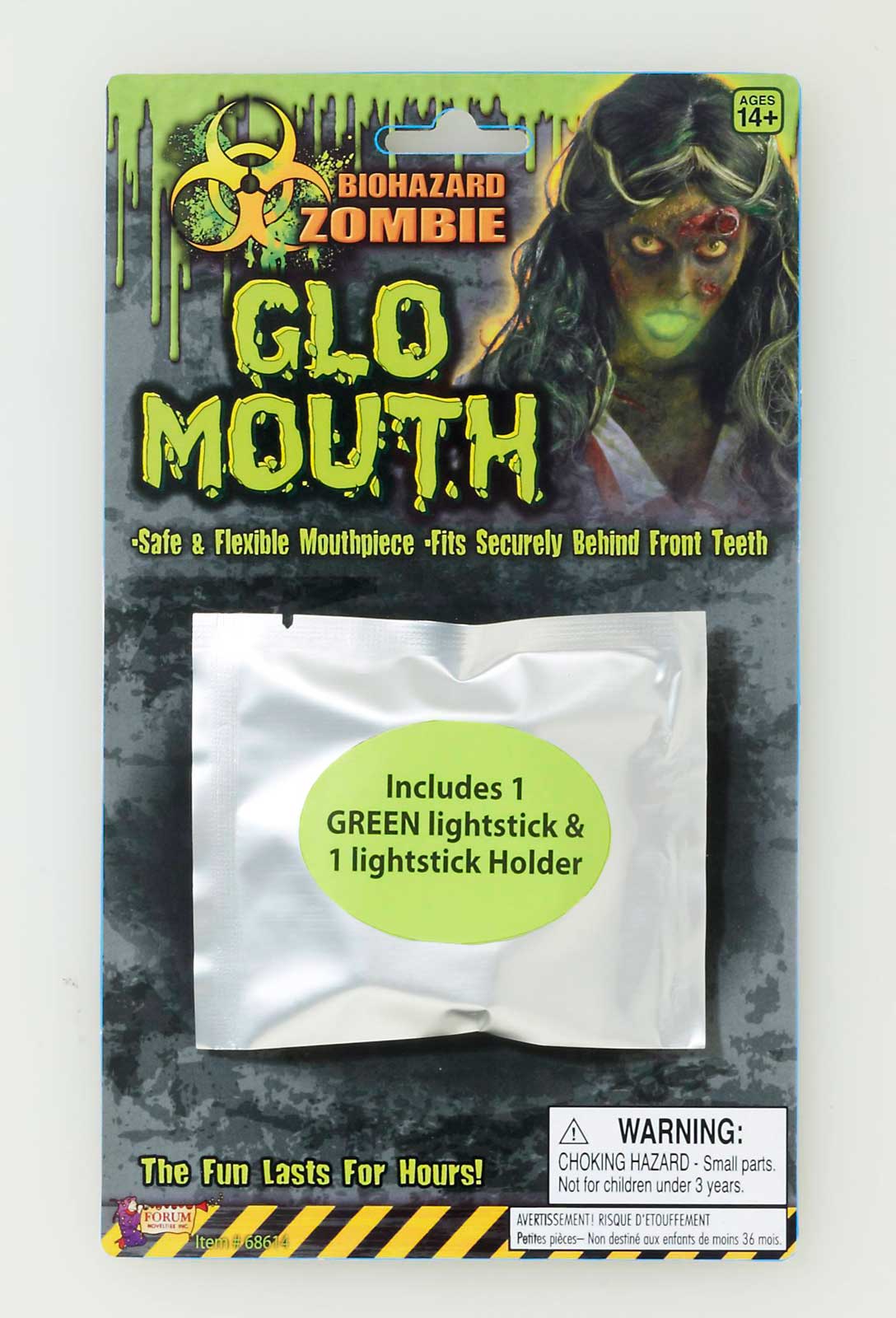 Forum Novelties Inc Women's Biohazard Mouth Glow Light Stick - Green - One-Size