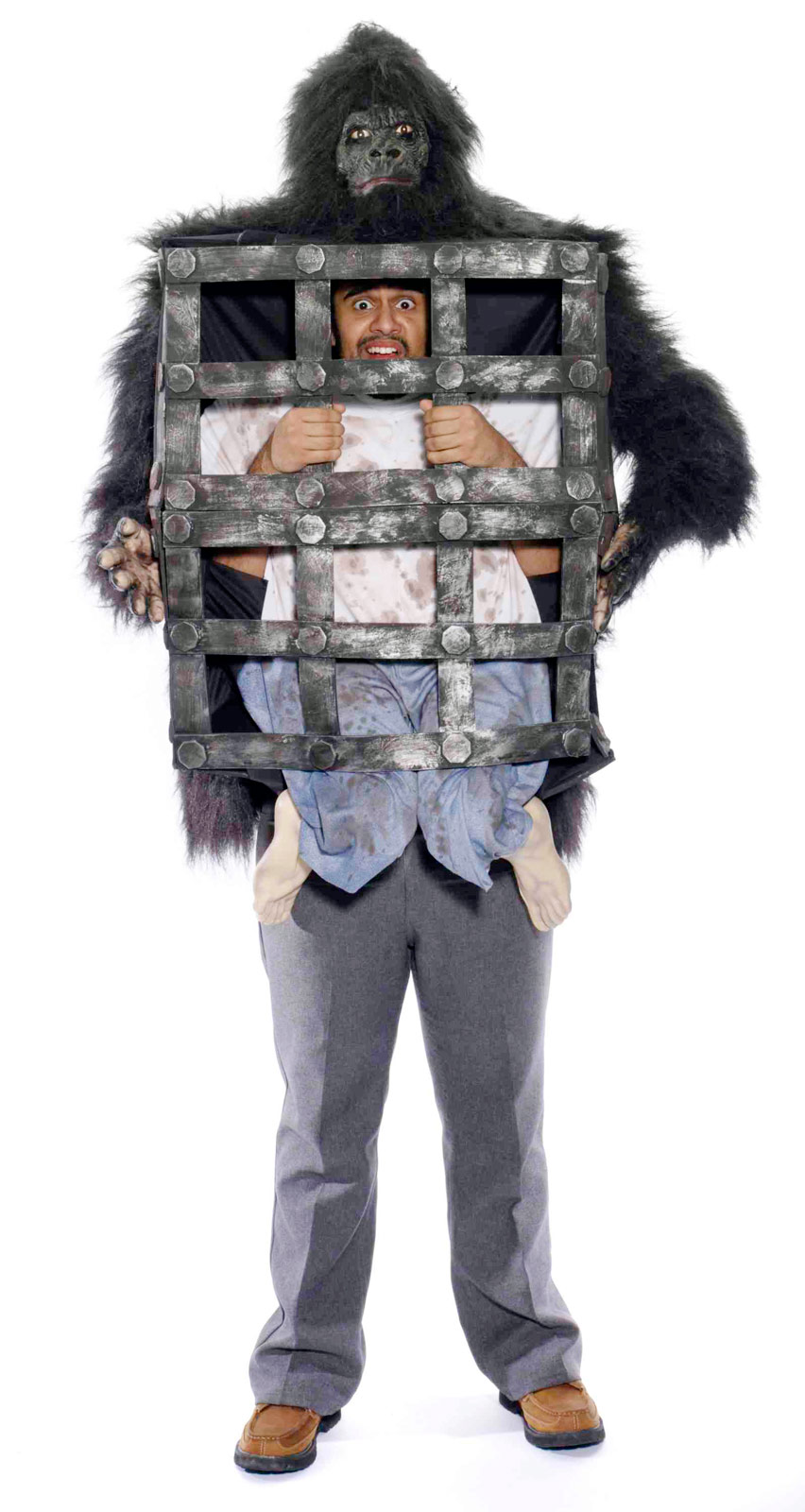Forum Novelties Inc Men's Gorilla Carrying Man in Cage Adult Costume - Black/Grey - One-Size (Standard)