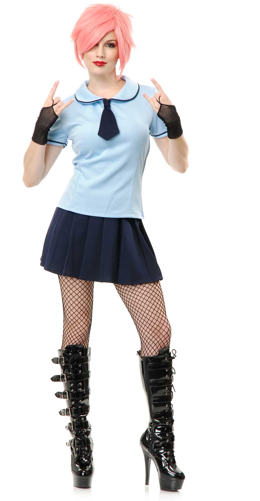 Charades Costumes Women's Blue School Girl Adult Costume - Blue - Medium