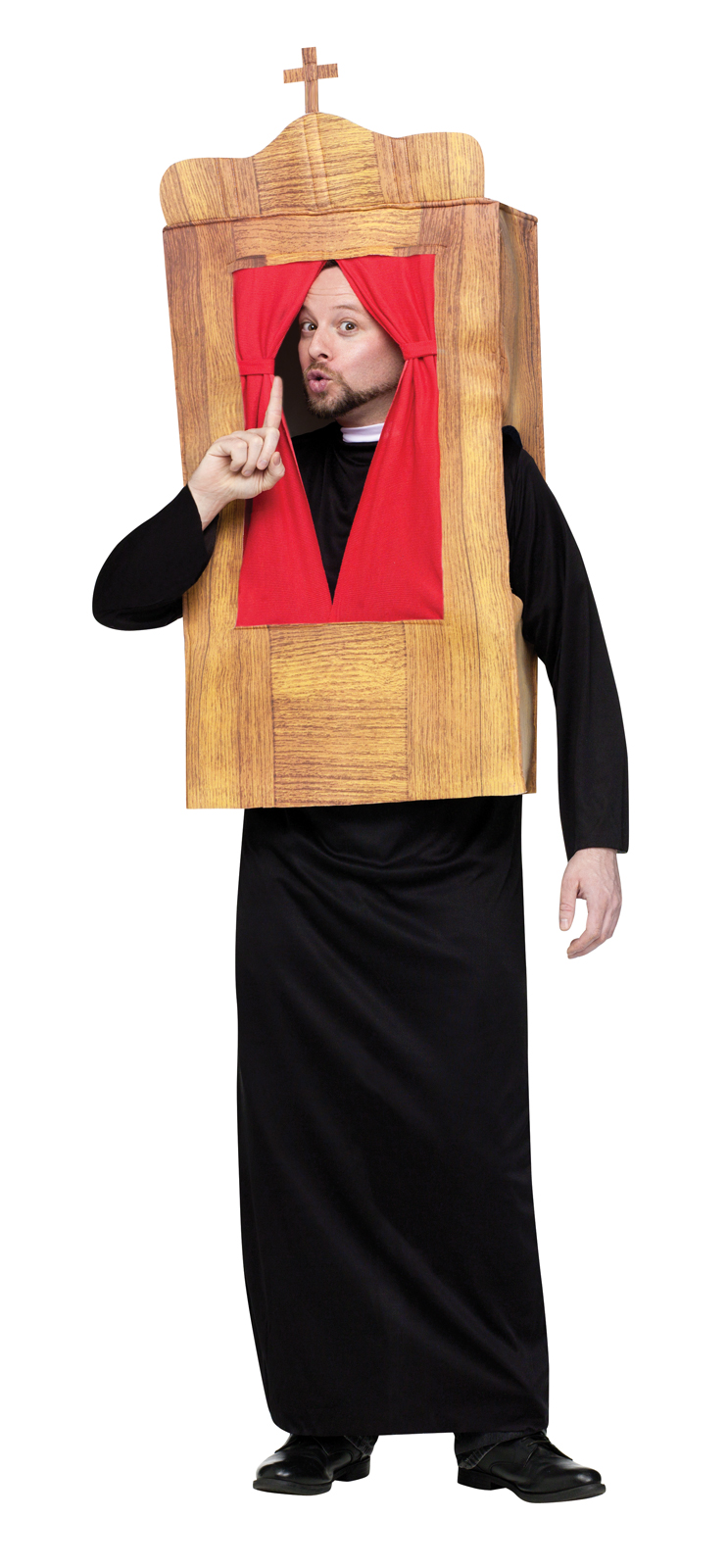 Fun World Men's The Confessional Adult Costume - Black - One Size