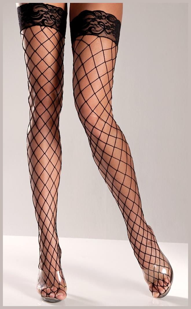 Be wicked Women's Thigh High Stockings - Black - Q