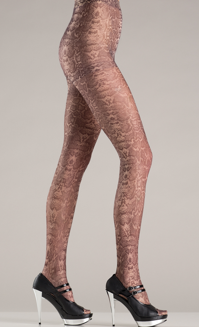 Be wicked Women's Tan toned snake skin design pantyhose - Tan - One Size