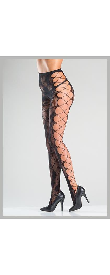 Be wicked Women's Floral Fishnet Pantyhose - Black - O/S