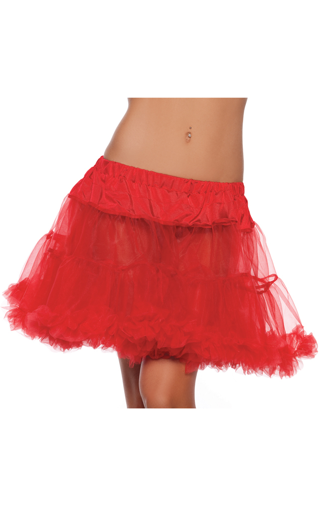 Be wicked Women's Annie Petticoat, 18, 2-layer Petticoat Maxi Petticoat, 15 denier, 2 layers, 18 in length - Red - O/S for Valentines Day