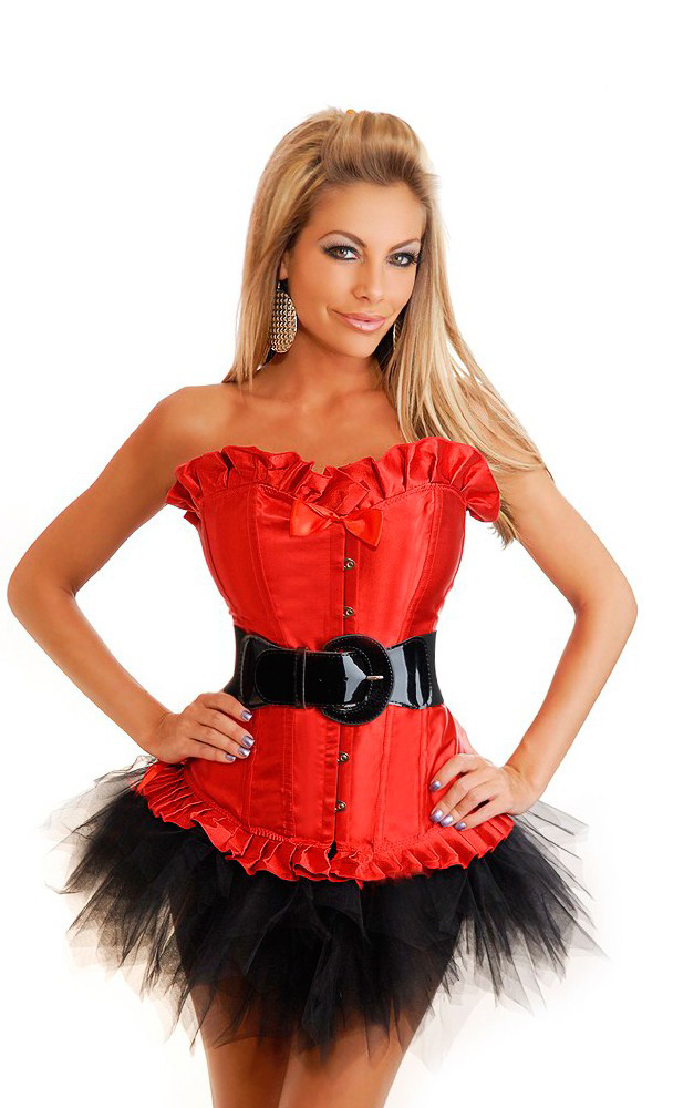 Daisy Corsets Women's Red Hot Honey Corset and Pettiskirt - 2X for Valentines Day