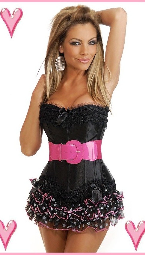 Daisy Corsets Women's Belted Corset and Skirt Clubwear Set - Large for Valentines Day