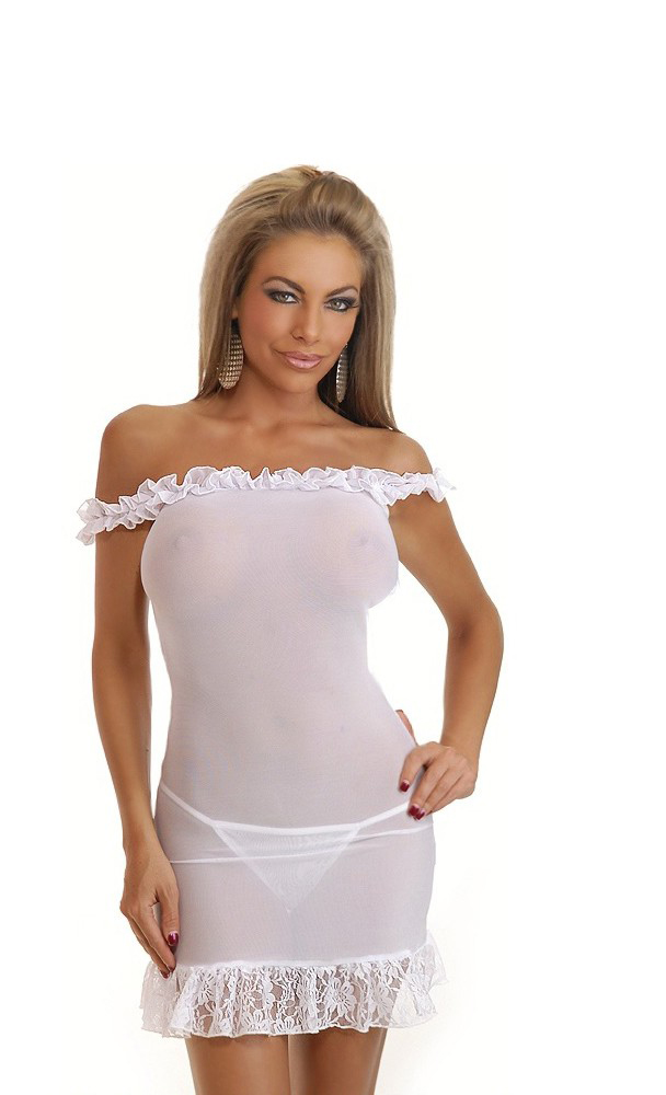 Daisy Corsets Women's Sheer Off-The-Shoulder Chemise - One Size