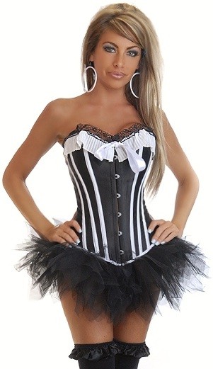 Daisy Corsets Women's French Maid Burlesque Corset and Pettiskirt - Large