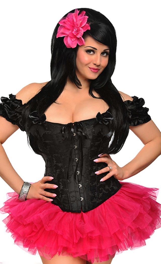 Daisy Corsets Women's Embroidered Peasant Top Corset and Pettiskirt - 2X