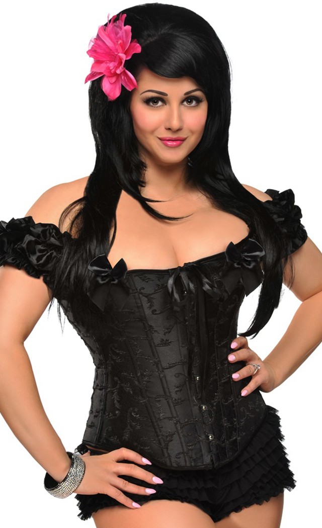 Daisy Corsets Women's Plus Size Embroidered Peasant Top Corset - 2X