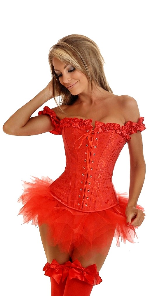 Daisy Corsets Women's Embroidered Peasant Top Corset and Pettiskirt - 2X for Valentines Day