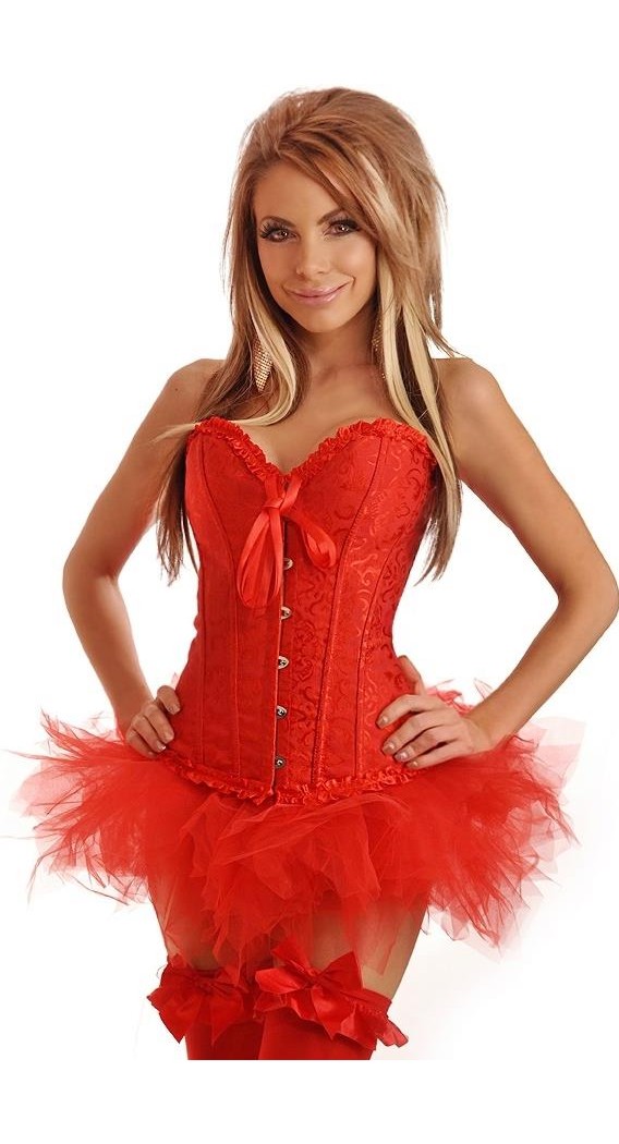Daisy Corsets Women's Embroidered Burlesque Corset and Pettiskirt - 2X for Valentines Day