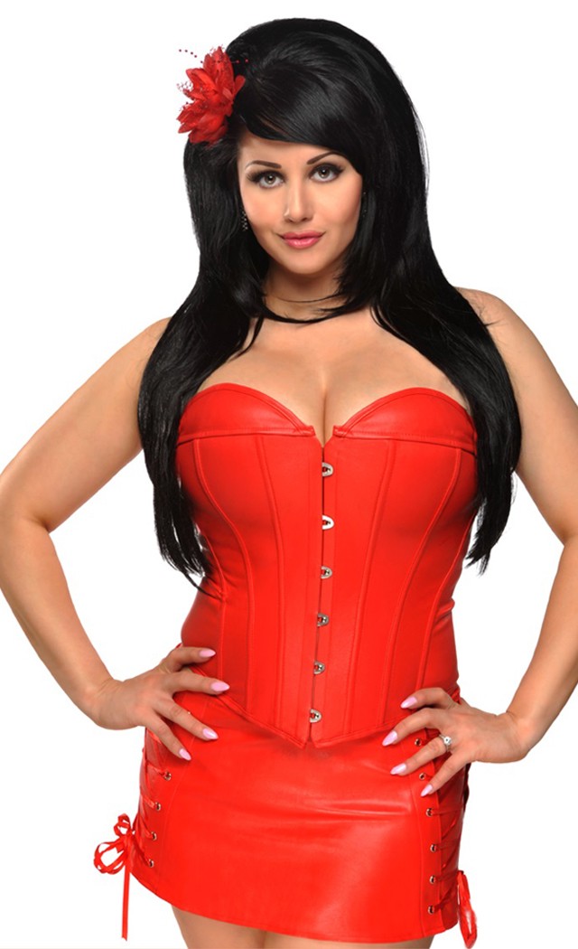 Daisy Corsets Women's Leather Corset and Skirt Set - 2X for Valentines Day