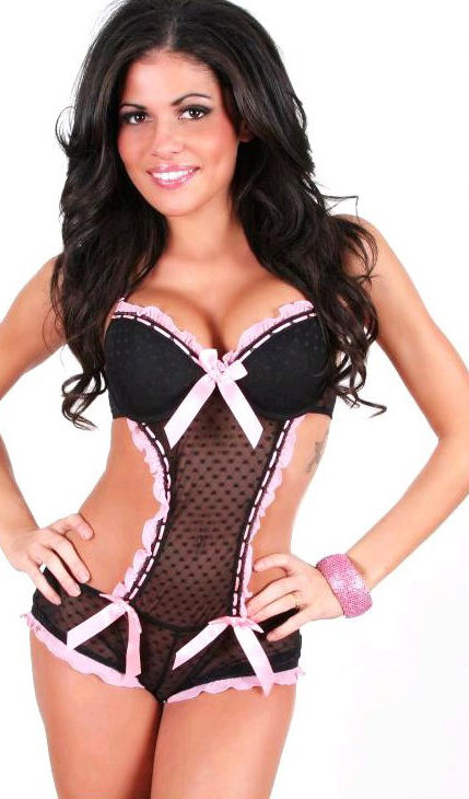 Daisy Corsets Women's Ribbon and Bows Underwire Romper - Large for Valentines Day