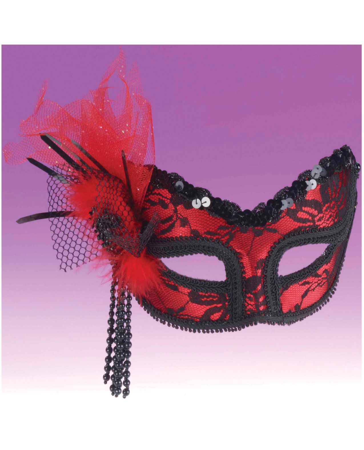 Forum Novelties Inc Women's Red Lace Mask - One Size