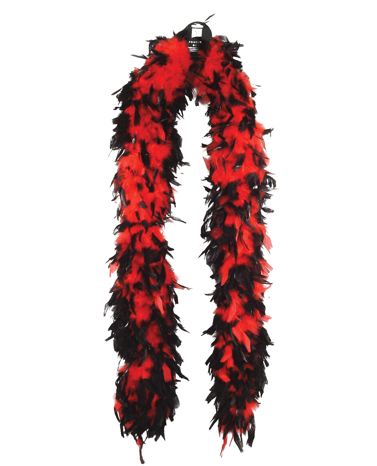 Zucker feather products Men's Heavy weight chandelle boa - red with black tips - One Size