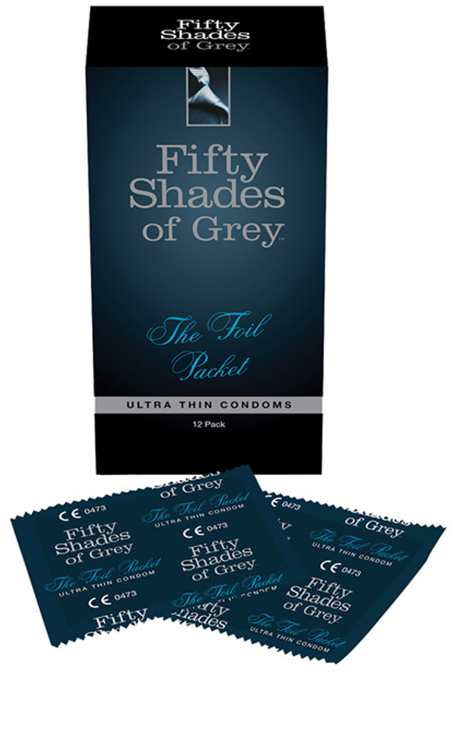 Lovehoney llc Men's Fifty Shades of Grey The Foil Packet Condoms - Pack of 12 - Standard