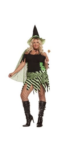 Elegant Moments Women's 4 pc Saucy Sorceress Costume - BLACK - 1X/2X