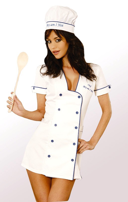 Elegant Moments Women's 3pc. Chef Adult Costume - WHITE - L