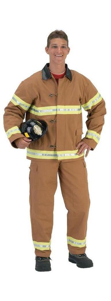 Aeromax Men's Firefighter Adult Tan With Helmet Costume - Standard