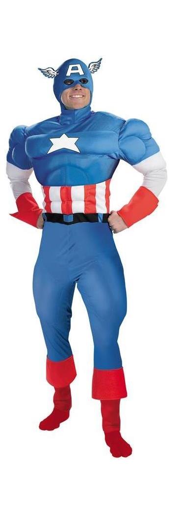 Disguise Inc Men's Captain America Deluxe Muscle Adult Costume - Standard