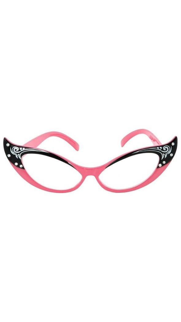 Elope Men's Vintage Cat Eyes Pink Clear Glasses - Standard