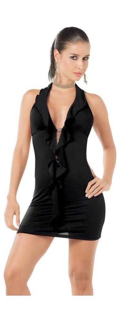 Grupo Espiral Llc Women's Black Mini Dress With Open Back - 2-6