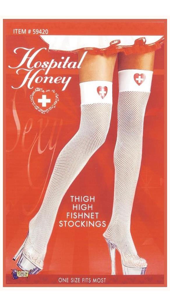 Forum Novelties Inc Women's Hospital Honey - Nurse Fishnet Thigh Highs - Standard