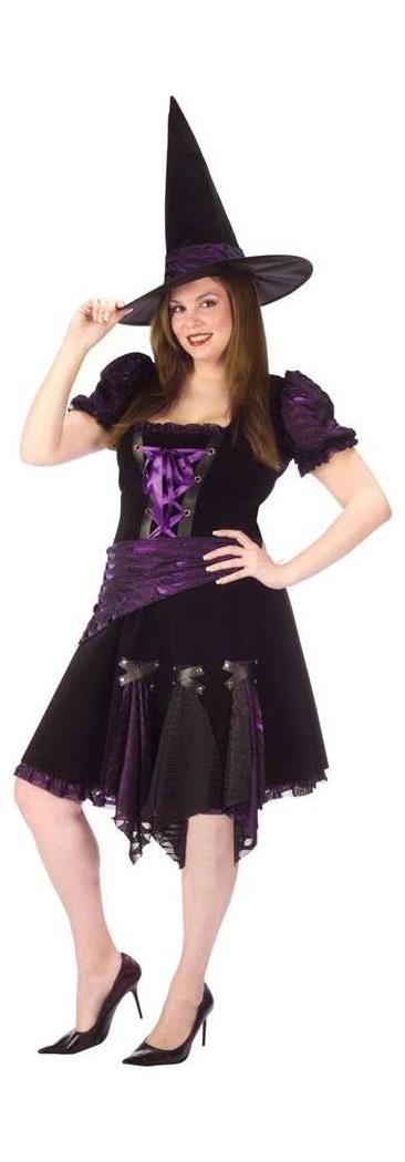 Fun World/Holiday Times Women's Witch Purple Punk Adult Plus Size Costume - Standard