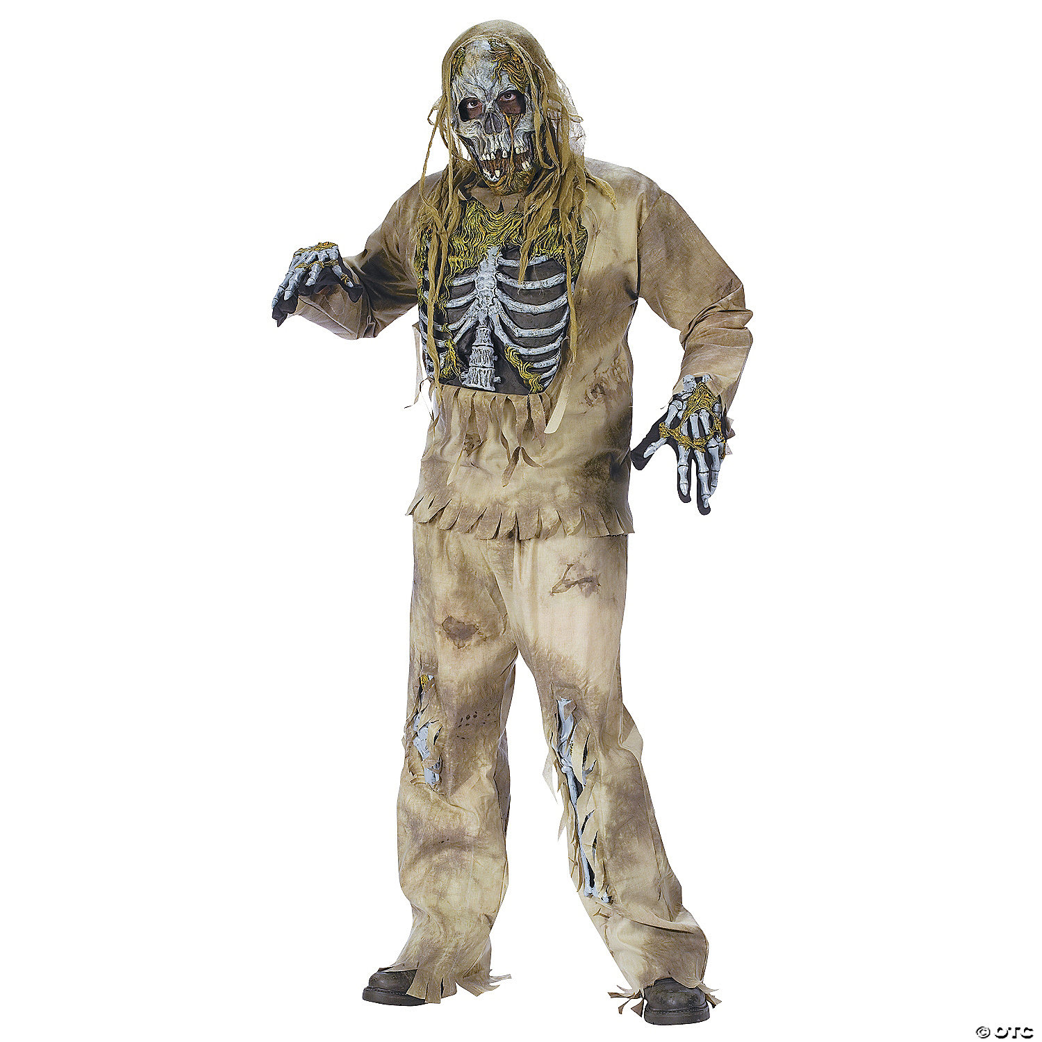 Fun World/Holiday Times Men's Skeleton Zombie Adult Costume - Standard