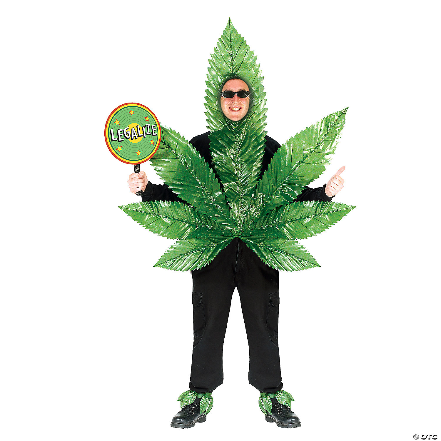 Fun World/Holiday Times Men's Plastic Ganja Leaf Costume - Standard