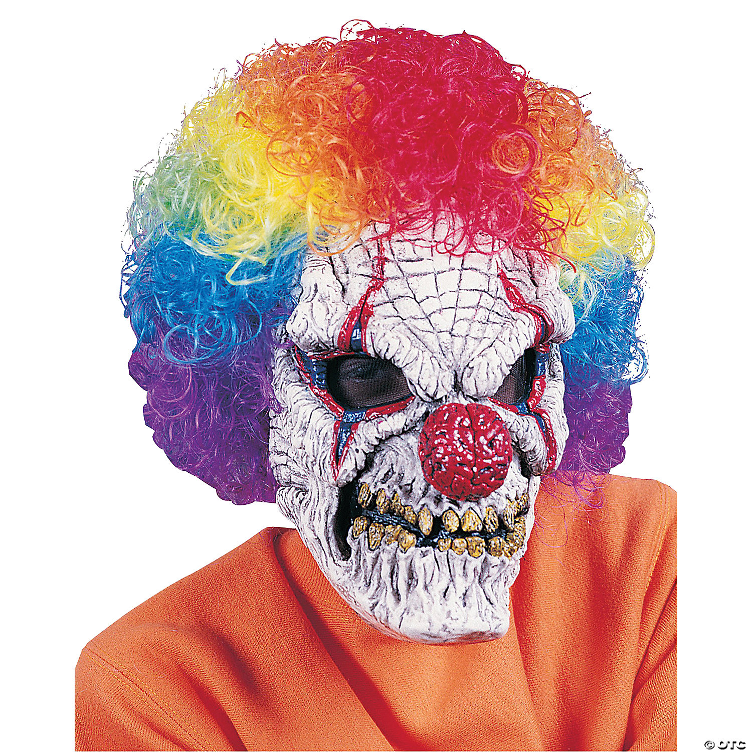 Fun World/Holiday Times Men's Clown Mask With Wig - Standard