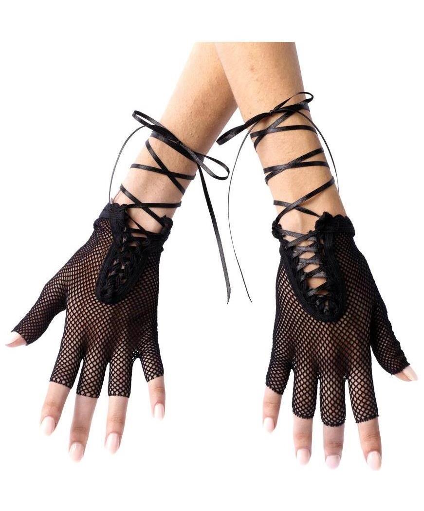 Fun World/Holiday Times Women's Gloves Fishnet Fingerless Black - Standard